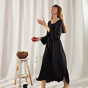 Домашня сукня Ajour Penelope siyah чорна