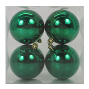 Набір ялинкових куль 8 см 4 шт Novogod'ko 974906 зелені глянець
