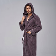 Чоловічий довгий халат з капюшоном Nusa NS-1335 kaya