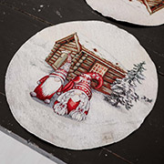 Серветка кругла новорічна гобеленова Snowfall Прованс