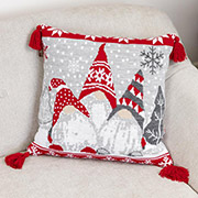 Подушка вязаная декоративная Веселые гномы Прованс