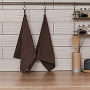 Набір з 2 кухонних вафельних рушників Cleo Sonex коричневий