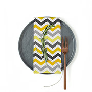 Набір із 2 серветок Yellow grey zigzag Cosas