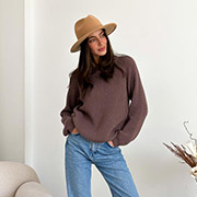 Джемпер в'язаний Cotton Art Knit шоколад - Фото №2