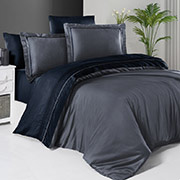 Постільна білизна Serenity Dark grey & Navy blue сатин-люкс First choice