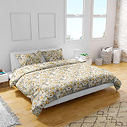 Постельное белье Цветы белые и желтые бязь Home Line