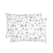 Набір із двох дитячих наволочок Тедді бязь Home Line кавово-ментоловий