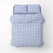 Постільна білизна Клітинка фланель Home Line блакитний