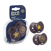 LOVI Пустушка силіконова динамічна 3-6 м-ців 2 шт. Stardust - фіолетова фіолетовий