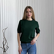 Футболка жіноча в'язана Art Knit смарагд
