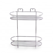 Полиця 2-ярусна кутова хромована кутова хромована овальна Besser 0186