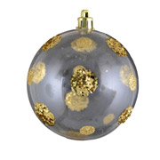 Игрушка новогодняя Шар 8 см с кругами из глиттера Yes! Fun 972878 прозрачный