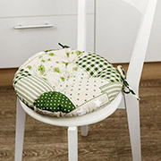Кругла подушка на стілець Печворк зелений Господиня Прованс