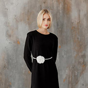 Декоративна в'язана прикраса Квітка Art Knit молочний