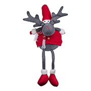 Интерьерная текстильная фигурка Олень новогодний YES! Fun 973619 62 см красная