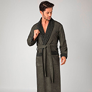 Халат чоловічий довгий велюровий Nusa NS-20695 haki хакі