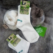 Шкарпетки конопляні зимові середні Ukono молочно-білі