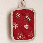Прихватка кухонна новорічна Дзвіночки на червоному Прованс