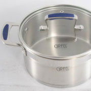 Кастрюля MASSAIA 20 см со стеклянной крышкой - 3 л (нерж. сталь) 1622 - Фото №2