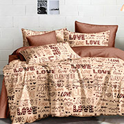 Постільна білизна Love беж сатин Selena 300476