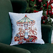 Декоративна гобеленова новорічна наволочка Carousel Карусель Прованс