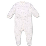 Комбінезон-чоловічок для дівчинки 1502206точ футер Татошка молочний з принтом