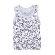 Майка для хлопчика 2505228смш рібана Татошка сірий меланж із принтом