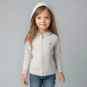 Кофта для дівчинки 0720248смл футер Татошка сірий меланж