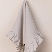 Рушник кухонний Каберне сірий Прованс із рюшами та з петелькою