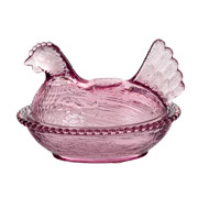 Ємність для зберігання 11.5х11.5х15.5 см 240 мл Курочка LeGlass 355-290 рожева