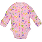 Боді для дівчинки 1406251рм інтерлок Татошка рожевий із принтом