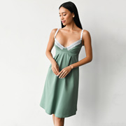 Нічна сорочка для вагітних та годуючих мам Mint Мамин Дім 24168 Зелений