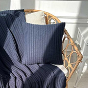 Наволочка вязаная декоративная Cotton Прованс синяя