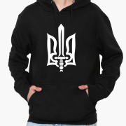 Худі чоловічий Тризуб MobiPrint 9225-3730 чорний