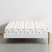 Простирадло на гумці Beige Hearts ранфорс Cosas висота 20 см