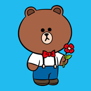 Картина за номерами 25х25 см Лайн Френдс Браун з квіткою кольорове полотно Santi 955020