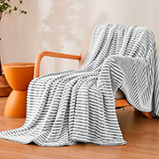 Флісовий плед Love you сірий у смужку