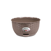 Вазон пластиковый круглый 5,9л Natural 30 см с автополивом Stefanplast 75452 серый