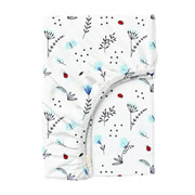 Простынь на резинке в детскую кроватку Blue Wildflowers Cosas ранфорс