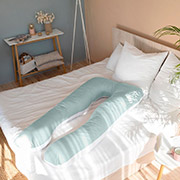 Подушка П-подібна для сну та відпочинку Ideia 8-33722 м'ята-білий