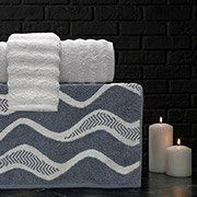 Набір із 3 махрових рушників Roy mavi-krem La Maison