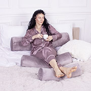 Подушка-валик 8129 Velvet Line 28-0005 Ashen EcoSilk велюр MirSon