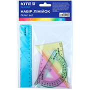 Набор из линейки 15 см, 2 угольников, транспортира Classic Kite K-281 разноцветный