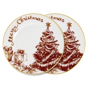 Набір тарілок порцелянових 2 предмета 19 см Merry Christmas Lefard 924-745