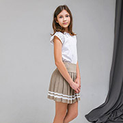 Спідниця-плісе Art Knit бежева з білим