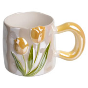 Чашка порцелянова 400 мл Тюльпан Yiwu FM-40B жовта