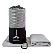 Рушник спортивний дорожній мікрофібра Love You світло-сірий