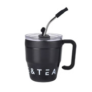 Термочашка з трубочкою та подвійним відкриванням 480 мл Coffee and Tea Yiwu HP-14-23B чорна
