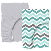 Набір простирадл дитячих на гумці Grey / Zigzag Mint Grey Cosas