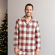 Піжама фланелева чоловіча Flanel Cоzy White SoundSleep фланель клітинка біло-червона